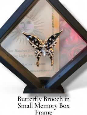 Black Butterfly Brooch W Memory Frame